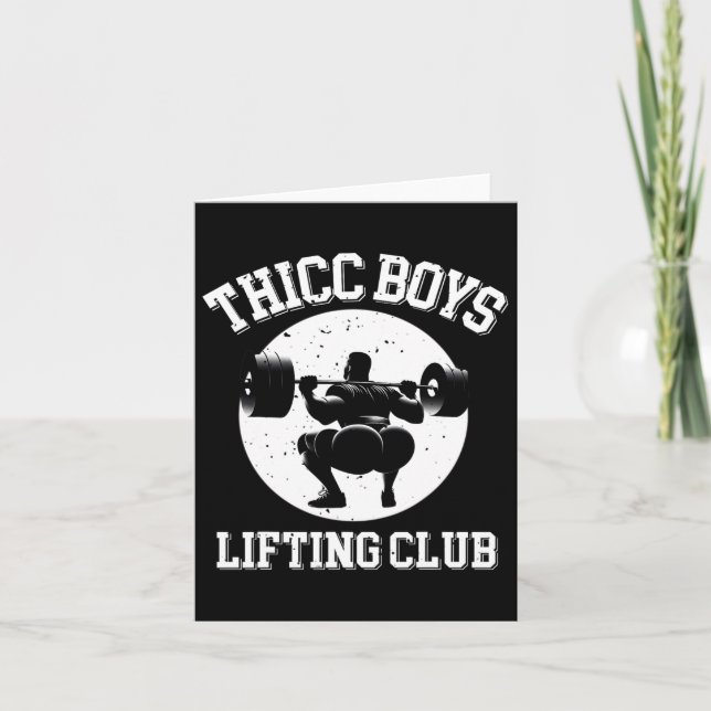 Thicc Boys Lifting Club Funny Gym Mens Squat Bodyb Card (Front)