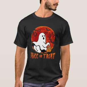 Thicc Or Treat Funny Boo Ghost Halloween Pun 2021 T-Shirt