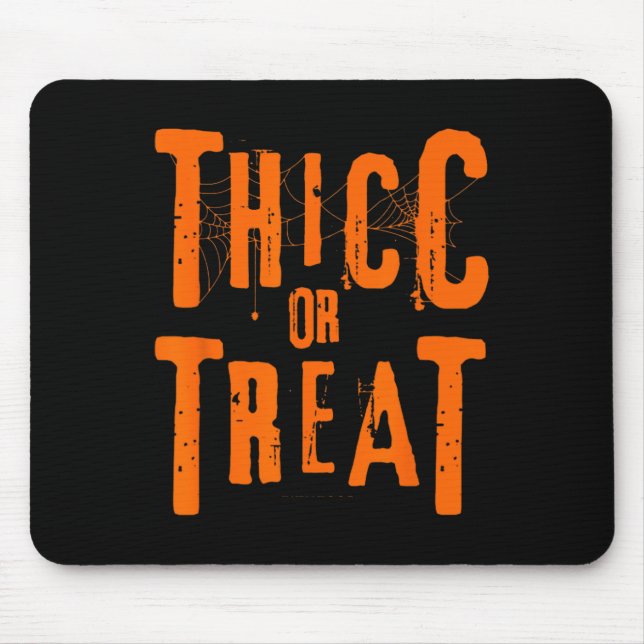 Thicc Or Treat Funny Halloween Workout Fitness Bod Mouse Mat (Front)