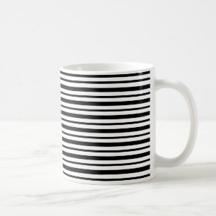 Thick and Thin  Black and White Stripes Coffee Mug