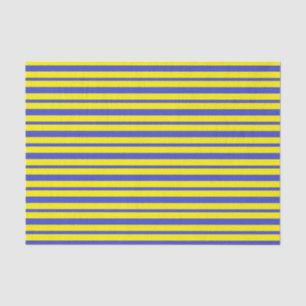 Thick and Thin Blue and Yellow Stripes Tissue Paper