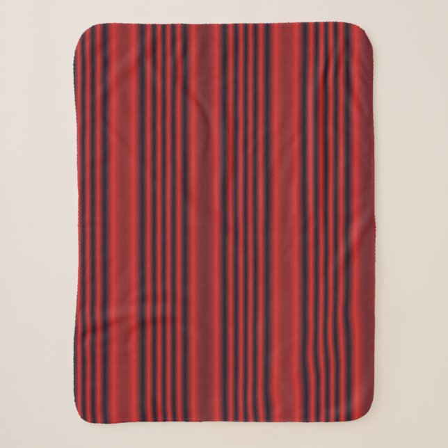 Thick and Thin Dark Red Lines Sherpa Blanket (Front)