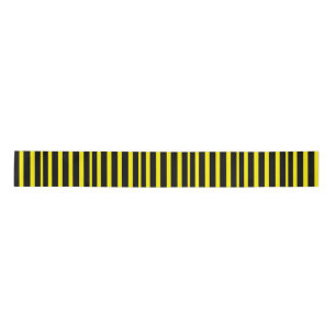 Thick Black & Yellow Stiped Wrapping Paper Satin Ribbon