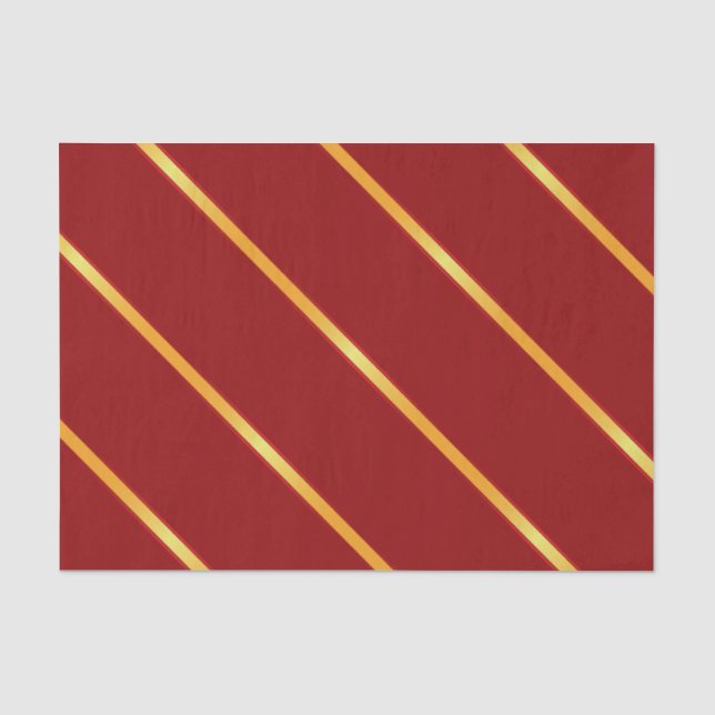 Thick Bright Gold Metallic Diagonal Stripes Tissue Paper (Front)