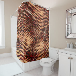 Thick criss-cross scratches in orange with shadow  shower curtain