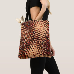 Thick criss-cross scratches in orange with shadow tote bag