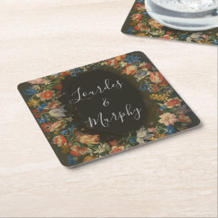 Thick Floral Art Jan Brueghel Square Paper Coaster