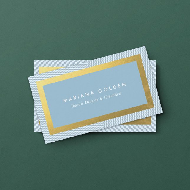 Thick Gold Border on Custom Colour Business Card (Creator Uploaded)