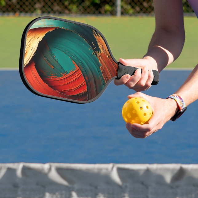 Thick Impasto Oil Painted Abstract Pickleball Paddle (Insitu)