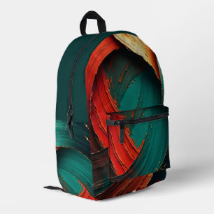 Thick Impasto Oil Painted Abstract Printed Backpack