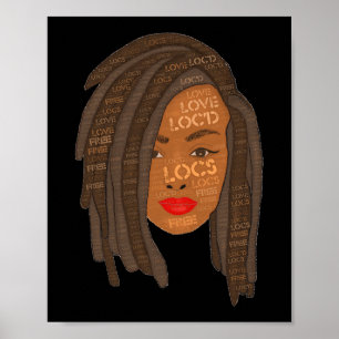 Thick Locs Black Woman Dreadlock Art Poster