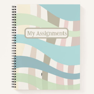 Thick pastel Wavy Lines Assignment  Notebook
