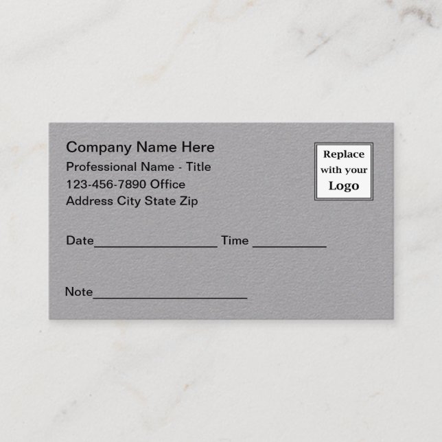 Thick Quality Office Logo Appointment Cards (Front)
