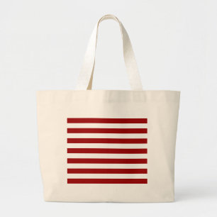 Thick Red and white lines, geometric pattern Large Tote Bag