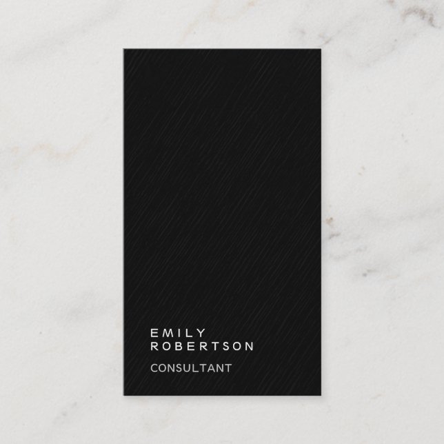 Thick Simple Plain Grey Black Modern Minimalist Business Card (Front)