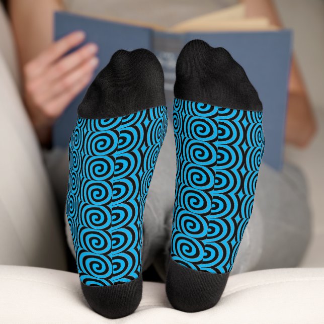 Thick Swirls aqua blue socks (Bottom)