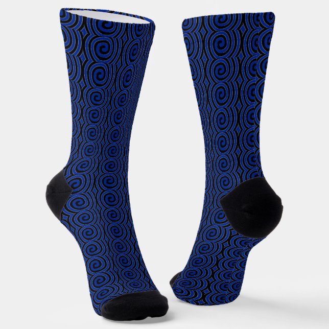 Thick Swirls blue socks (Angled)