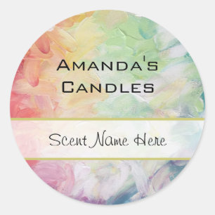 Thick Textured Abstract Paint Candle Classic Round Sticker