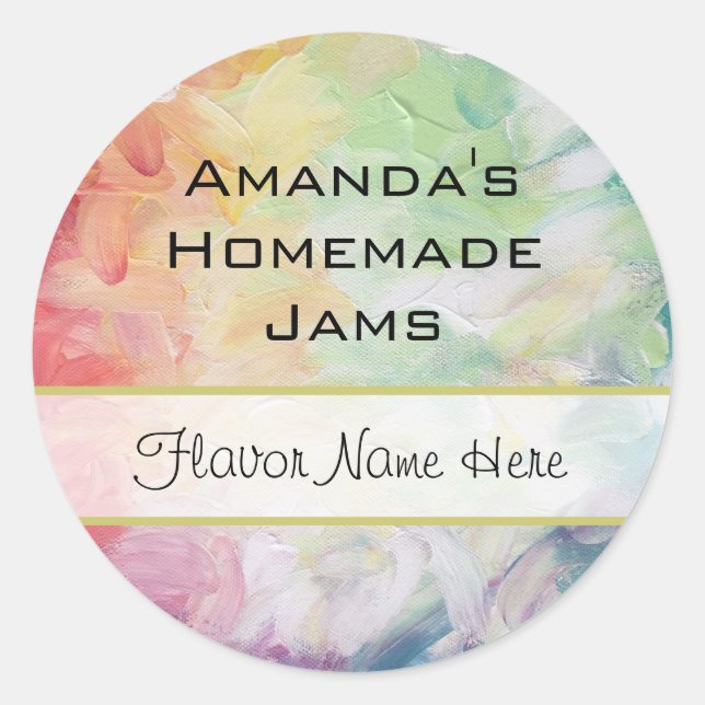 Thick Textured Abstract Paint Jam Classic Round Sticker (Front)