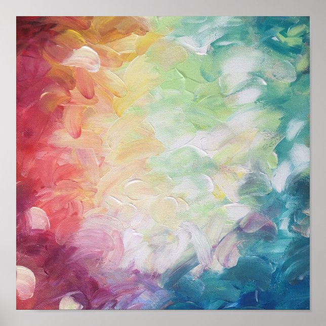 Thick Textured Abstract Paint Poster (Front)