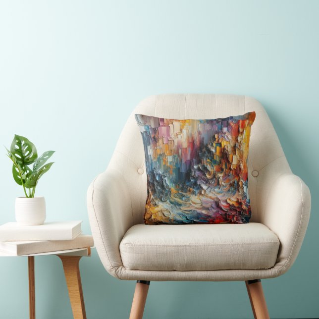 Thick Textured Paint Pattern Cushion (Chair)