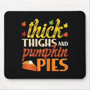 Thick Thighs And Pumpkin Pies Retro Fall Pumpkin P Mouse Mat