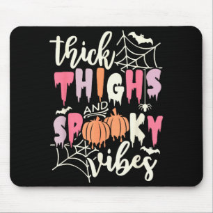 Thick Thighs And Soky Vibes Retro Groovy Halloween Mouse Mat