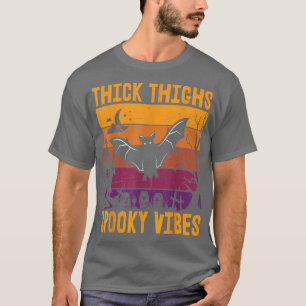 Thick Thighs And Spooky Halloween Bat Lover T-Shirt