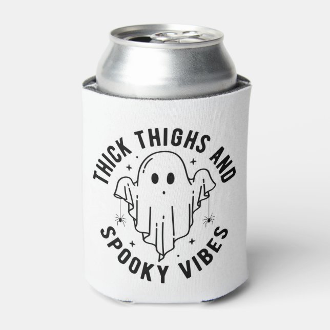 "Thick Thighs And Spooky Vibes" Can Cooler (Can Front)