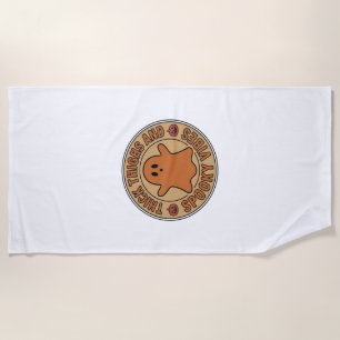 Thick Thighs and Spooky Vibes Ghost Halloween Tee_ Beach Towel