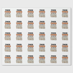 Thick Thighs and Spooky Vibes Halloween Design_1 Wrapping Paper