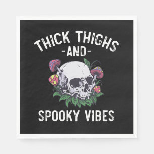 Thick Thighs And Spooky Vibes Halloween Matching Napkin
