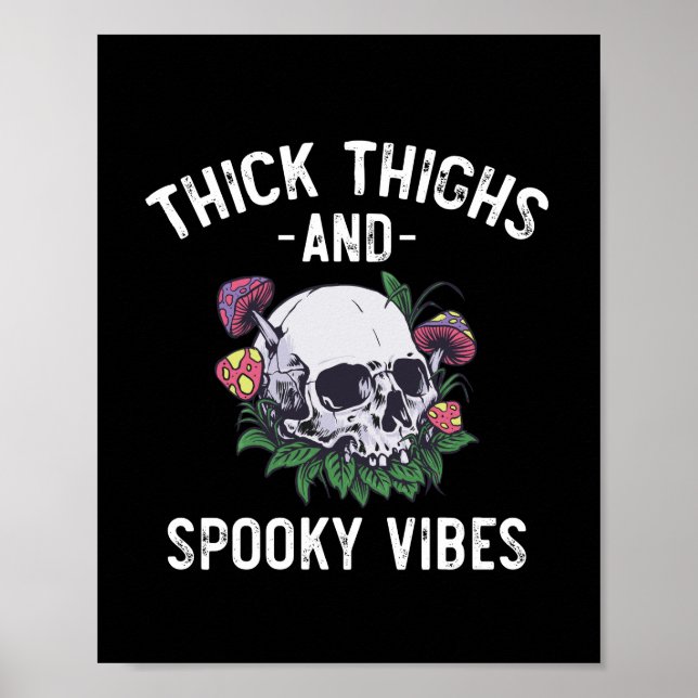 Thick Thighs And Spooky Vibes Halloween Matching Poster (Front)