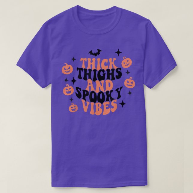 Thick Thighs And Spooky Vibes Halloween Shirt  (Design Front)