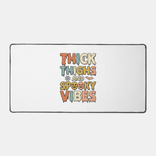 Thick Thighs and Spooky Vibes Halloween Shirt_1 Desk Mat
