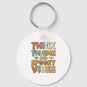Thick Thighs and Spooky Vibes Halloween Shirt_1 Key Ring