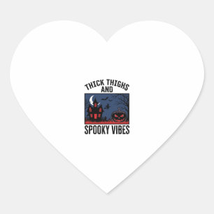 Thick Thighs And Spooky Vibes Halloween Shirt Desi Heart Sticker