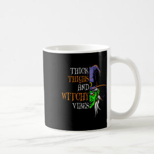 Thick Thighs And Witchy Vibes Retro Simplistic Hal Coffee Mug