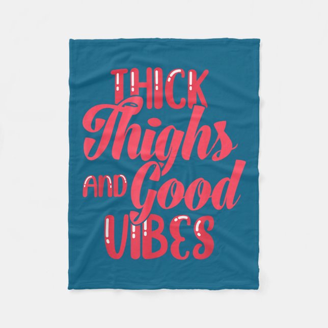Thick Thighs Fun Tee For Fat Persons - Black, Plus Fleece Blanket (Front)