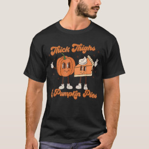 Thick Thighs & Pumpkin Pies Baby Thanksgiving Fall T-Shirt