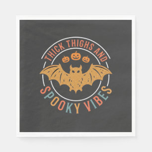Thick Thighs Spooky Vibes Halloween Bat Design_1 Napkin