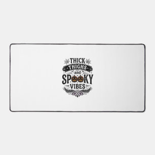Thick Thighs Spooky Vibes Halloween Shirt Design_1 Desk Mat