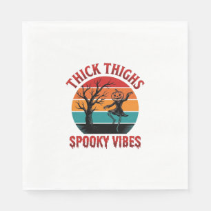 Thick Thighs Spooky Vibes Halloween Shirt Design_1 Napkin
