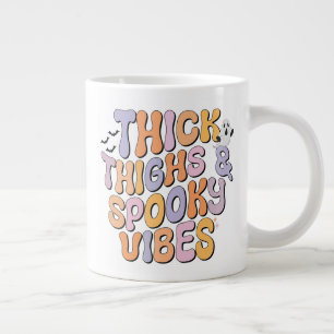 Thick Thighs & Spooky Vibes Large Coffee Mug