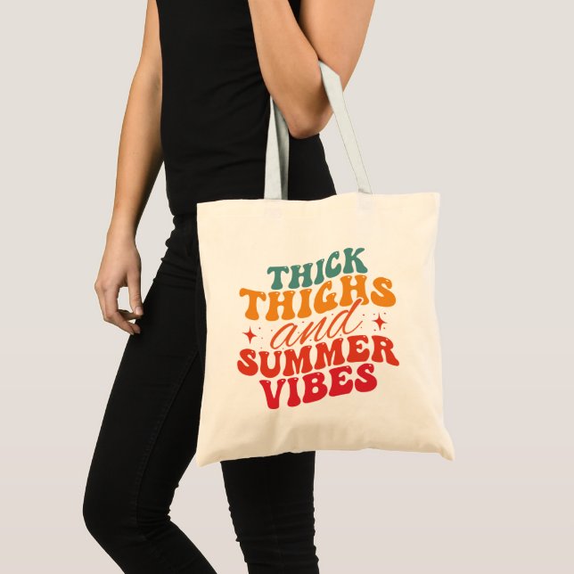Thick Thighs & Summer Vibes Beach Grocery  Tote Bag (Front (Product))