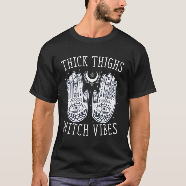 Thick Thighs Witch S Halloween T-Shirt (Front)