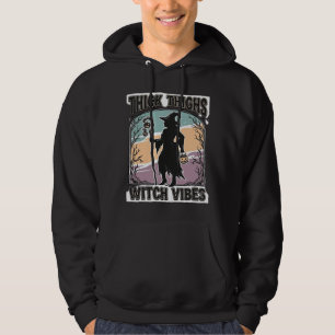 Thick Thighs Witch Vibes Vintage Halloween Tee_1 Hoodie