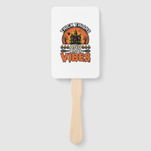 Thick Thighs Witchy Vibes Halloween Shirt Design_1 Hand Fan