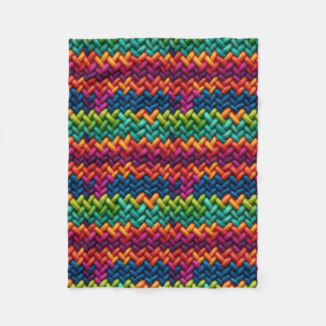 Thick wool rainbow colours blanket (Front)