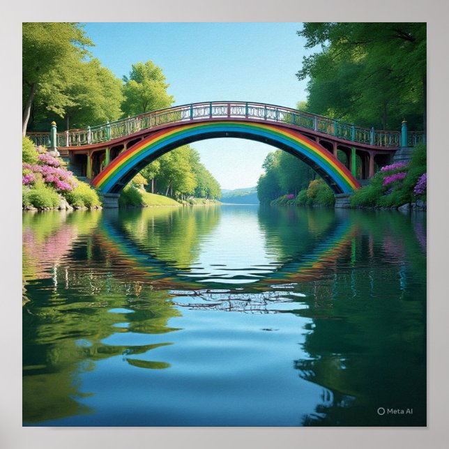 Thicker-Ended Curved Rainbow Bridge Poster (Front)